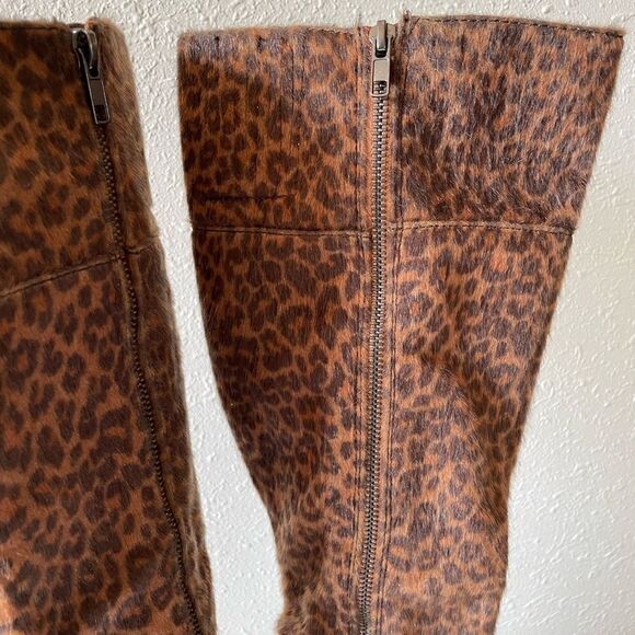 NIB JustFab Janae Leopard Kneed Boots Size 8 - Picture 3 of 12